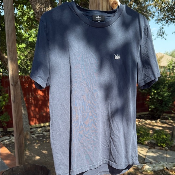 7 For All Mankind Dark Blue Tee with Logo Size M - Picture 1 of 3